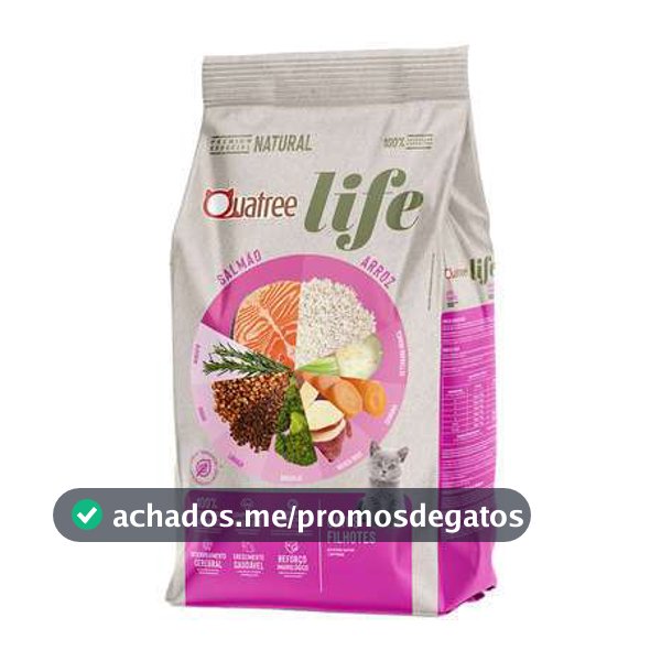Ração Seca Quatree Life Gatos Filhotes Salmão E Arroz 1kg