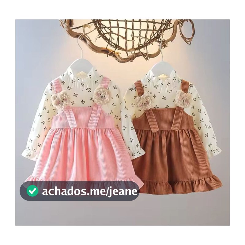 Vestido floral manga comprida feminino, urso adorável, estilo pulseira de veludo, roupa bonita com fotografia, criança,