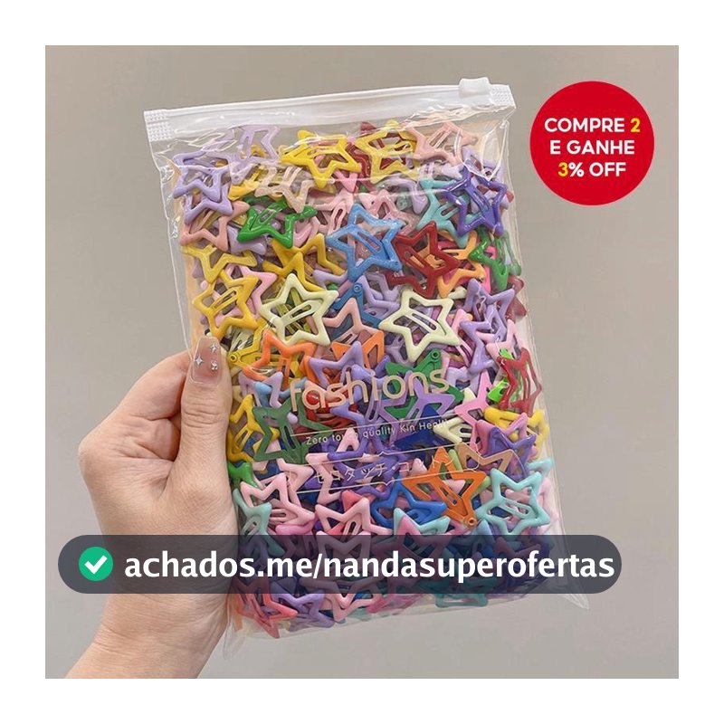 Grampos De Cabelo Com Estrela Colorida Para Meninas , Da Moda , Franja Lateral , Acessórios Infantil , 50 Peças