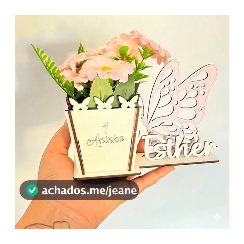 kit 10  cachepô jardim de borboletas personalizado jardim encantado, porta lápis lembrancinhas