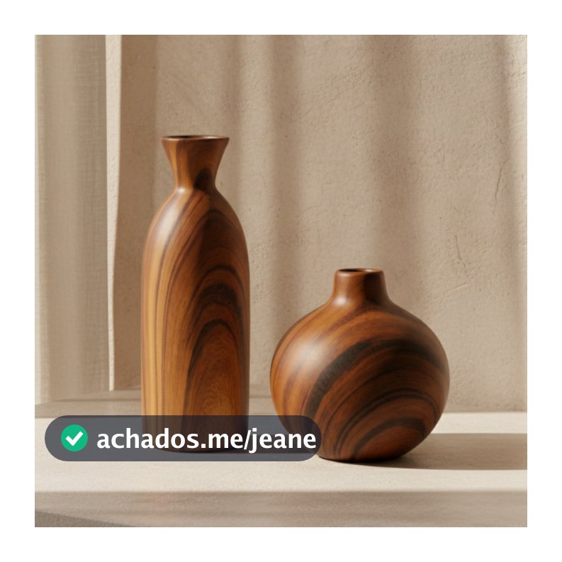 Vaso Decorativo em Cerâmica Estilo Madeira Marrom Decoração