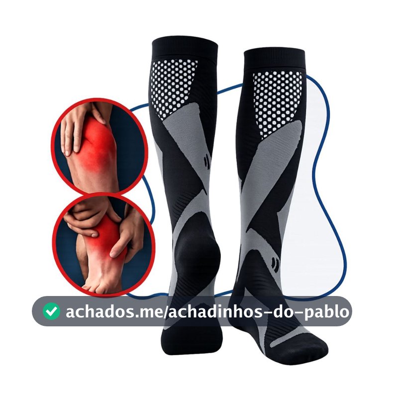 Meias de Compressão para Recuperação de Varizes Masculino Tamanhos 36 ao 43