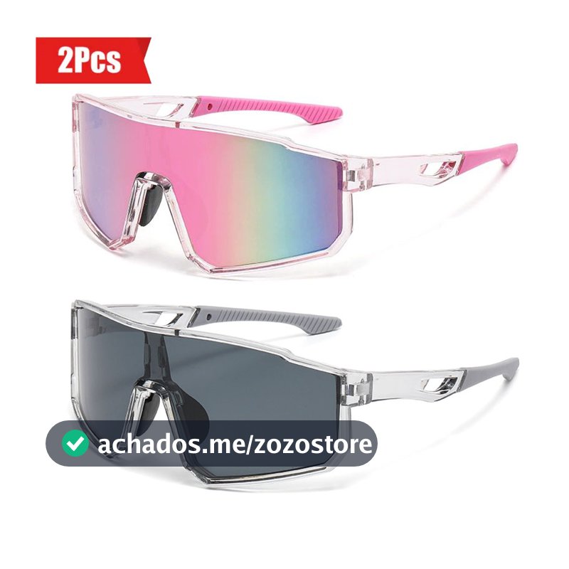 2 Pares De Óculos De Sol Para Ciclismo Uv400 , Armação Grande , Proteção Solar À Prova De Vento Esportes Ao Ar Livre