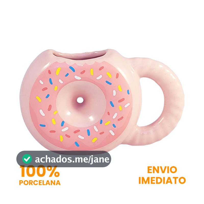 Caneca de Porcelana  Rosa Decorativa Donuts 300ml Simpsons