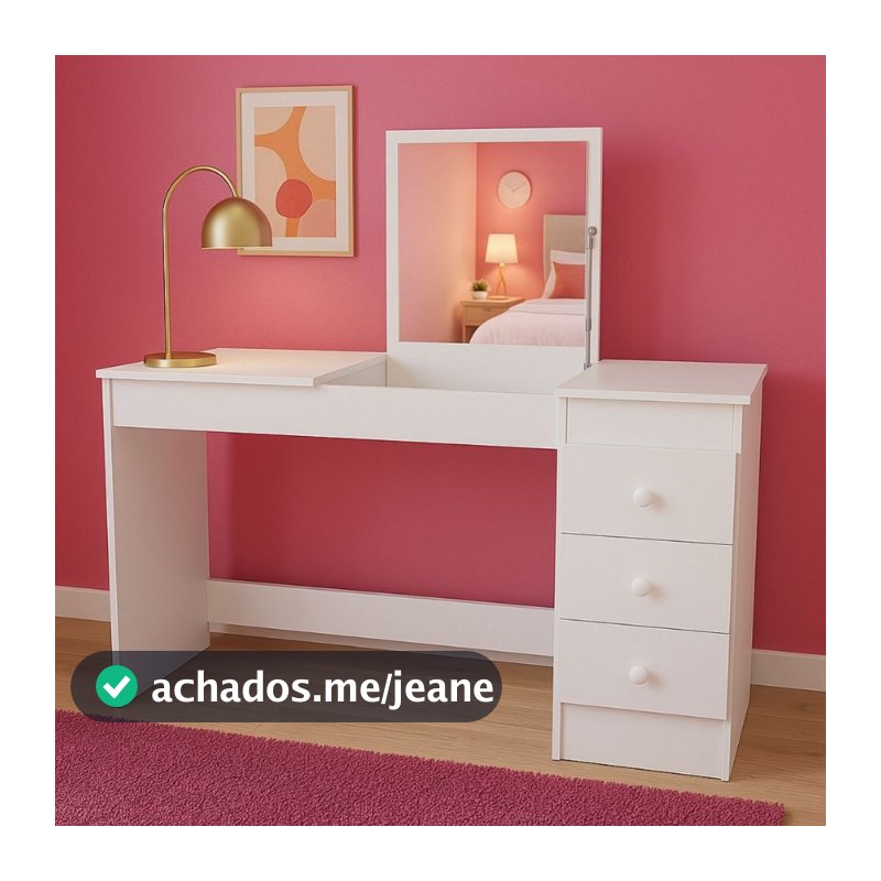 Penteadeira Multifuncional com 3 Gavetas para Meninas