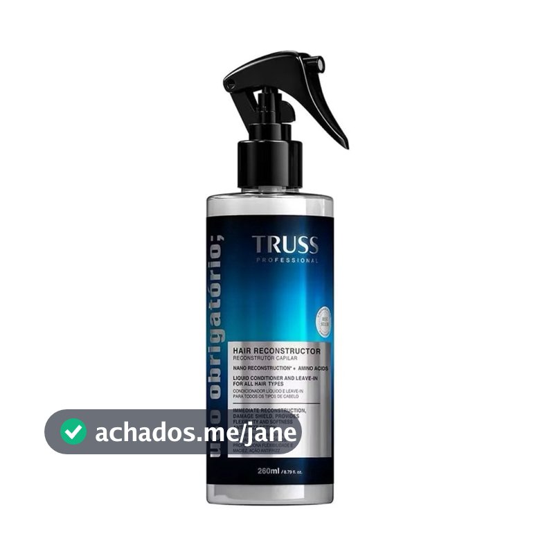 Truss Uso Obrigatório Leave-in Reconstrutor 260ml | Proteção Térmica, Brilho e Reparação Imediata