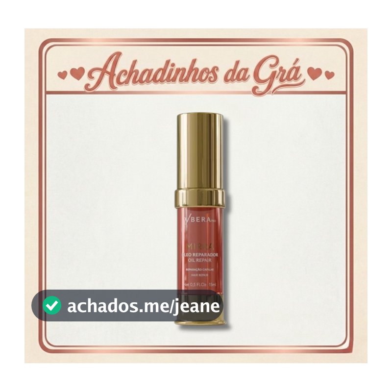 Ybera Paris Óleo de Mirra Reparador 15ml | Hidratante, Antifrizz, Brilho e Proteção Térmica