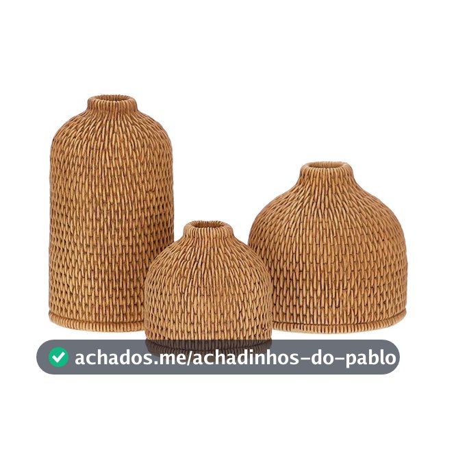 Conjunto 3 Vasos Decorativos Modernos Enfeite Para Sala Em Poliresina