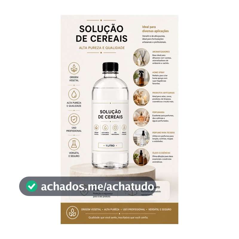 Solução de Cereais 1 litro - Para Fabricação de Aromatizador Difusor Home Spray