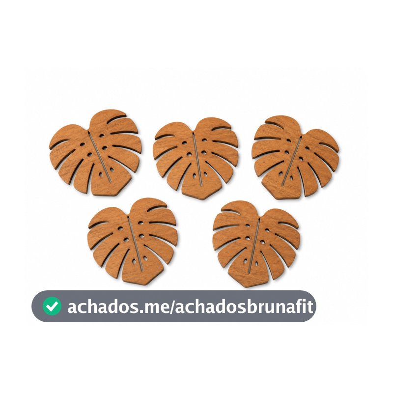 Kit Descanso de Panela MDF Formato Folha Decorativo Proteção para Mesa