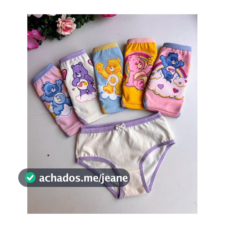 Kit 5 Calcinhas Infantis Menina  Algodão Macio, Confortável e Antialérgico