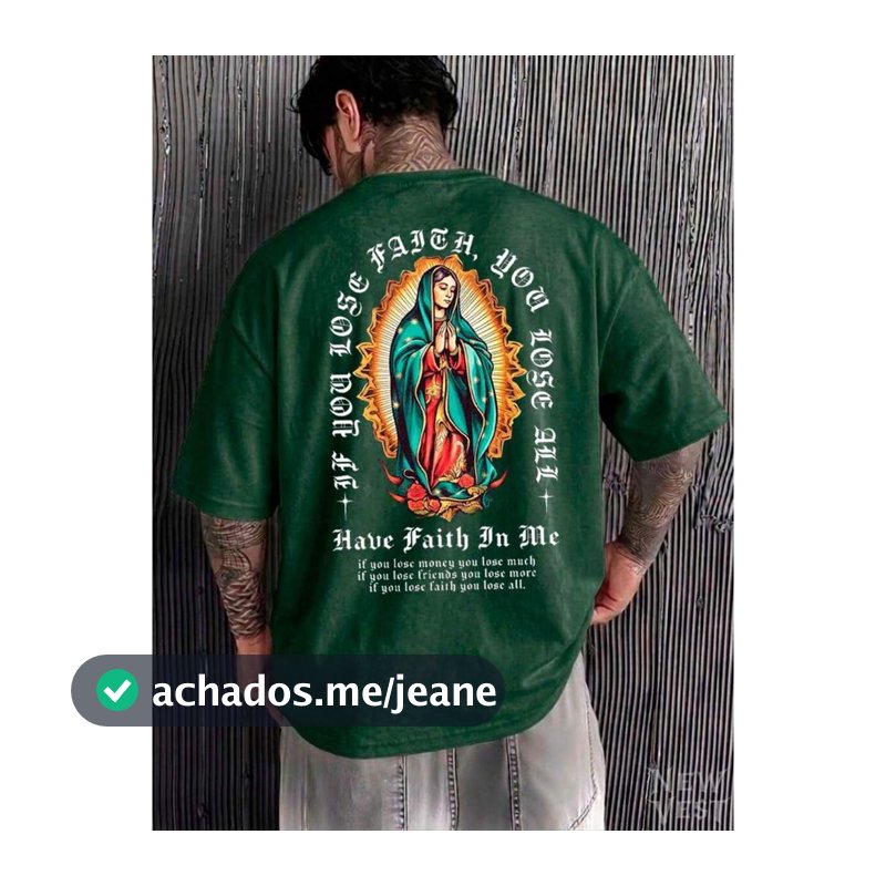 Camiseta Oversized Premium Nossa Senhora De Guadalupe Unissex 100% Algodão Lançamento Estilo Premium Casual