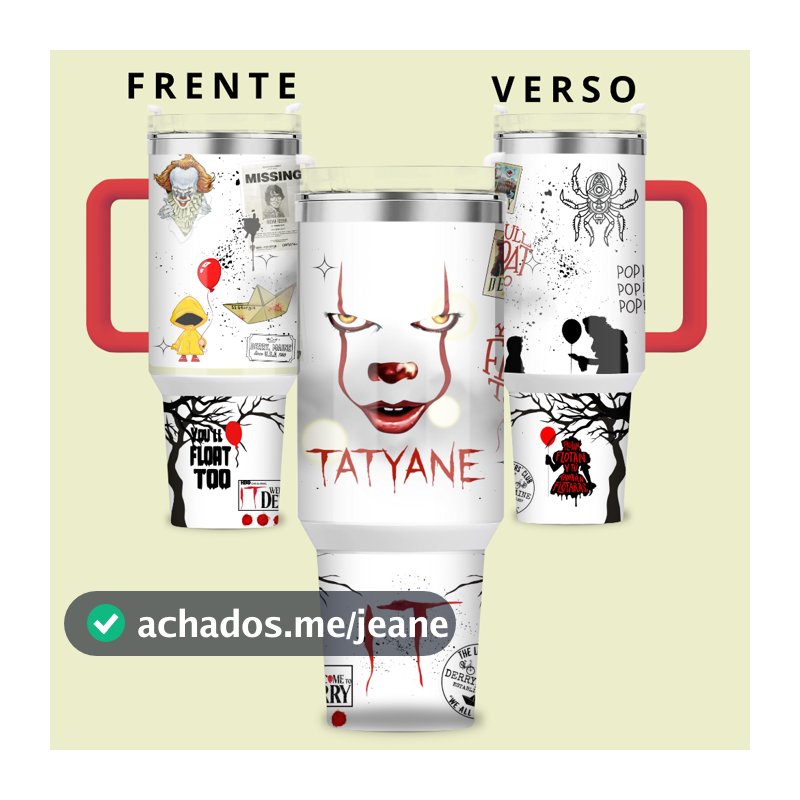 Copo 1200ml Garrafa térmica Personalizado  IT A Coisa - BEM VINDOS A DERRY - COM NOME