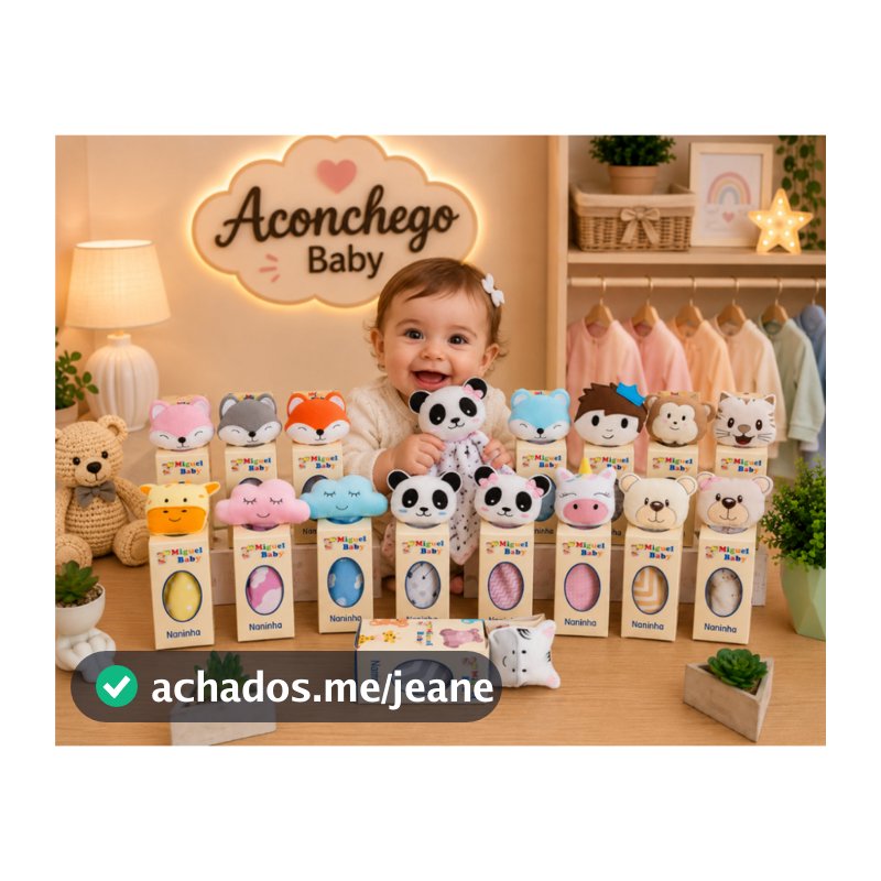 Naninha De Bichinho com Porta Chupeta Para Bebe Pelúcia.