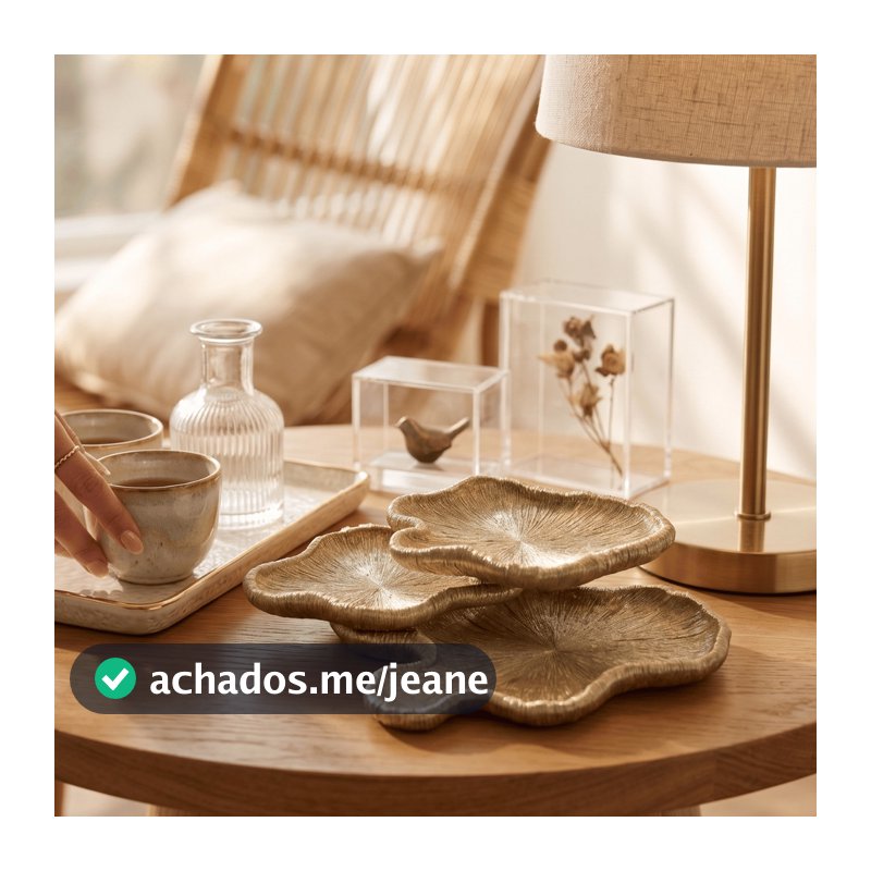 Peça Escultura Decorativa 3 Corais Dourados 28cm Design Orgânico Minimalista Luxo Premium