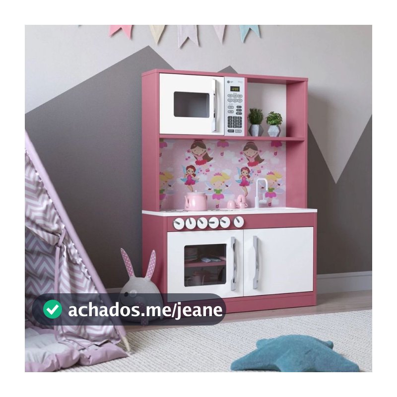 Cozinha Infantil Branco E Rosa Completa Diana Com Forno E Micro-ondas Ofertamo - Magazine G2