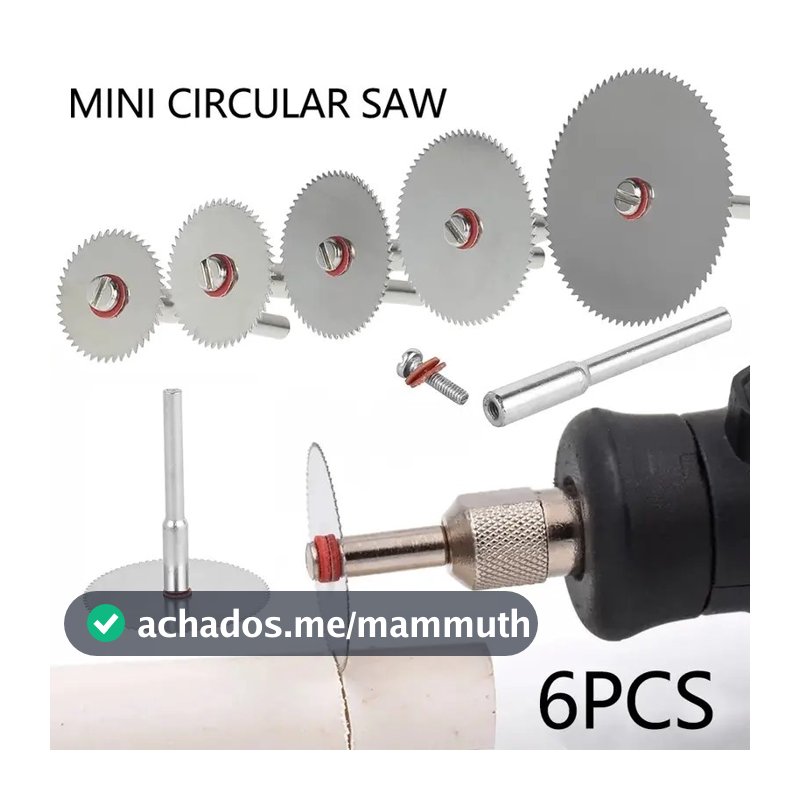 6 Pçs/Set Mini Conjunto De Lâmina De Serra Circular Com Mandril Fatia De Aço Inoxidável Disco De Corte De Metal Para Fer