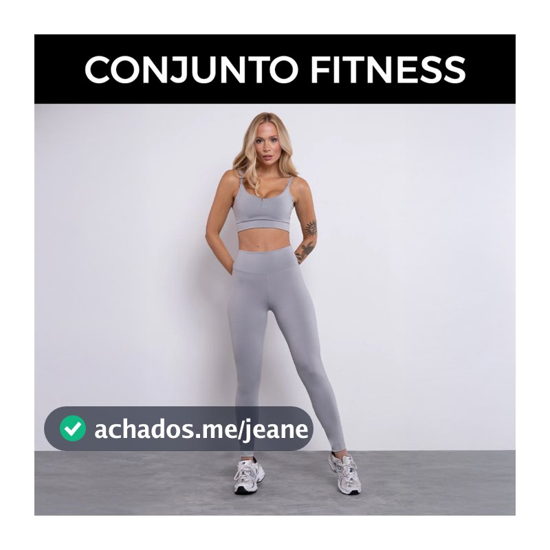 Conjunto Feminino Fitness Top + Calça Cintura Alta Treino Academia Alta Cobertura - Modelagem Slim