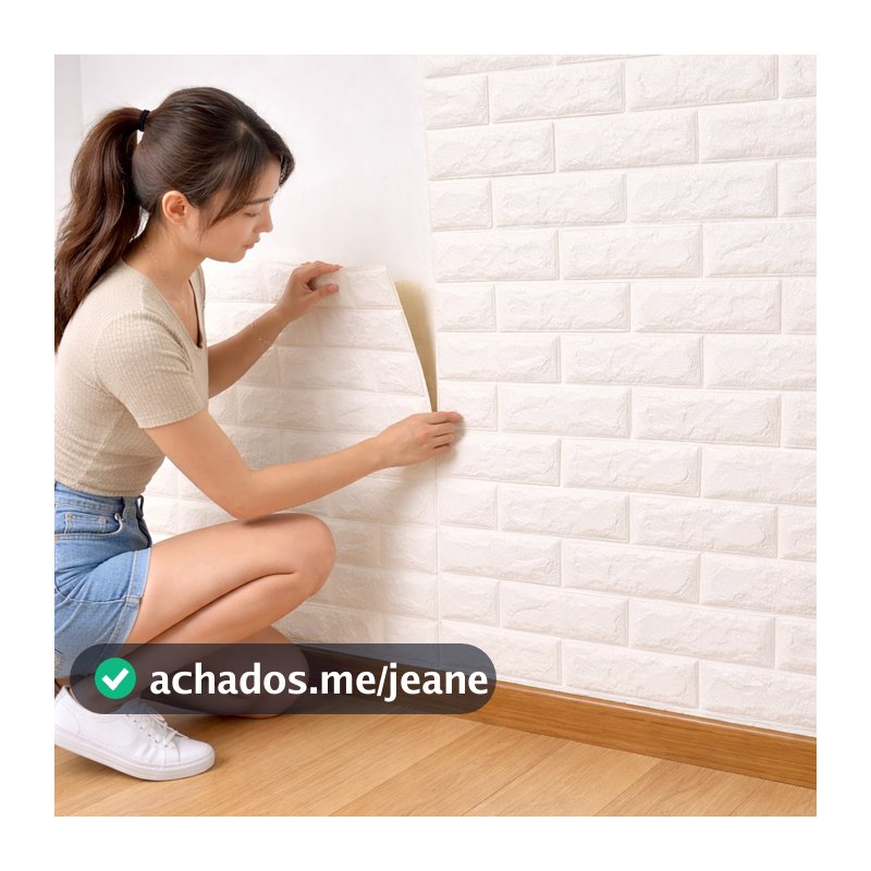 Placa 3D Tijolinho Autocolante Espuma 77x70 cm | Kit 5/10/20 Painéis para Parede Sala Quarto