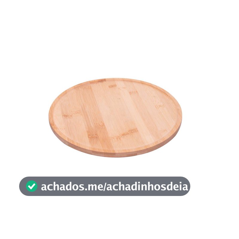 Tábua Giratória Lyor Redonda 30cm Bambu Natural para Servir Queijos Petiscos Aperitivos Mesa Posta Cozinha e Decoração
