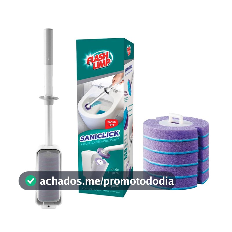 Kit Flash Limp para Banheiro Escova Sanitária Saniclick C/ 20 Refis