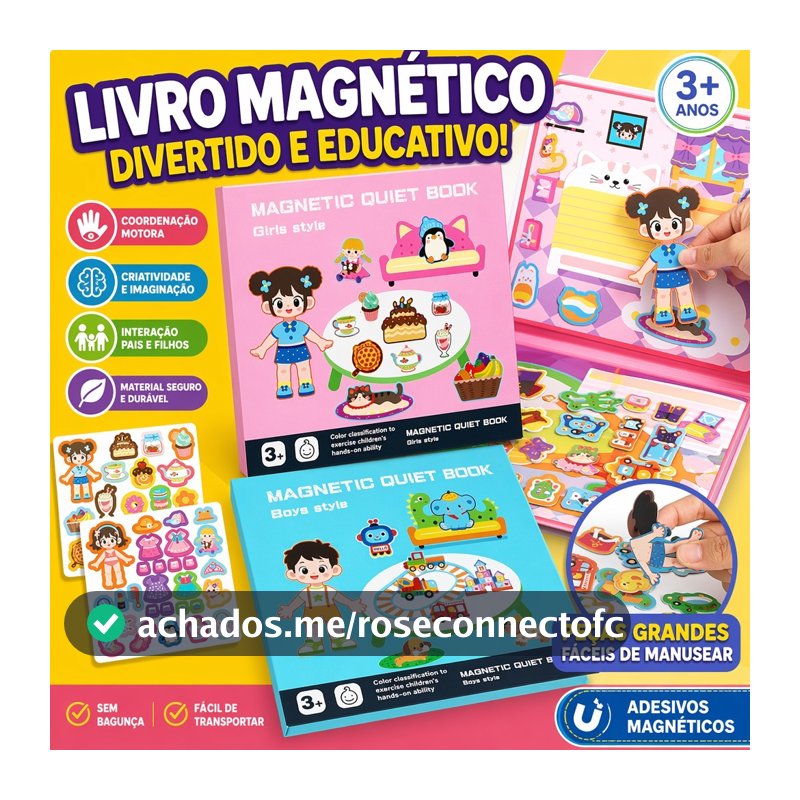 Infantil Magnético Silencioso Livro Crianças DIY Adesivos Dos Desenhos Animados Brinquedos Educativos Portáteis
