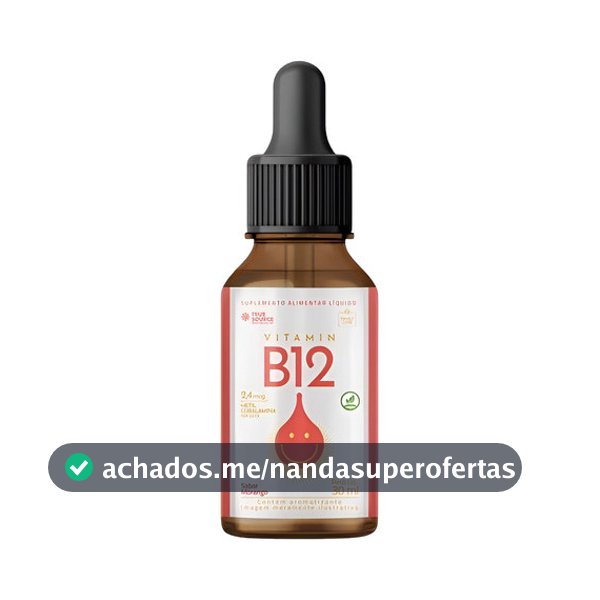 True Source Vitamina B12 Metilcobalamina 30ml Sabor Morango