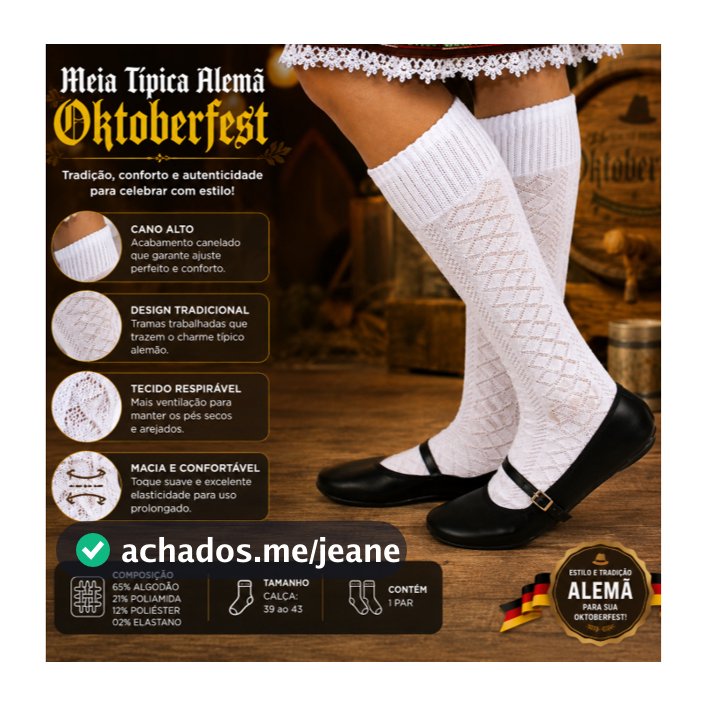 Meia Típica Alemã Oktoberfest - Feminina - 34 ao 39