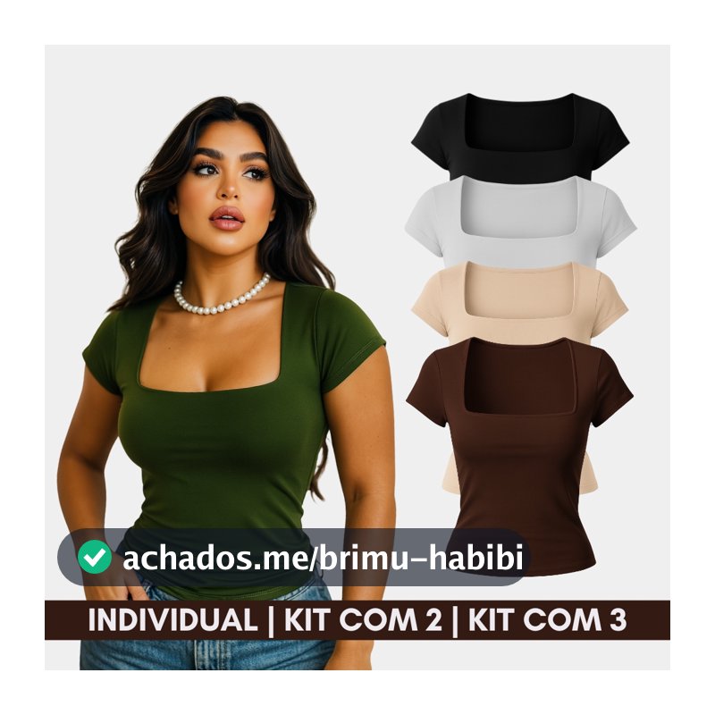 Blusa Suplex Feminina Decote Quadrado Básica Premium Elegante Casual Segunda Pele