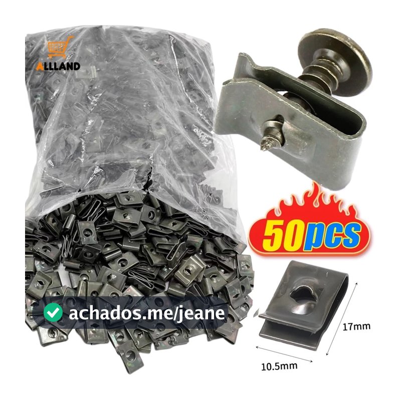 10/20/30/40/50 Pcs Parafusos Metálicos Para Carros Auto-Roscantes U-Clip Com Porca Roscada De Proteção Anti-Ferrugem Fivela De Ferro Peças Automotivas