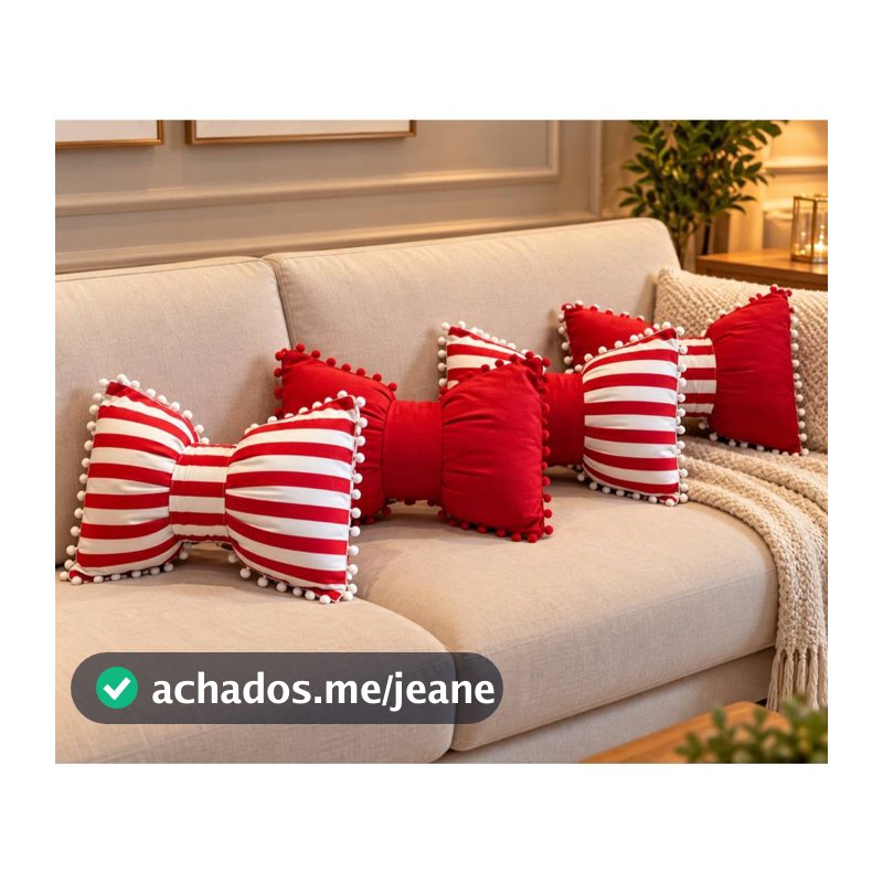 Kit Almofadas Natal Laço Retangular Lindas Para Decoração Natal