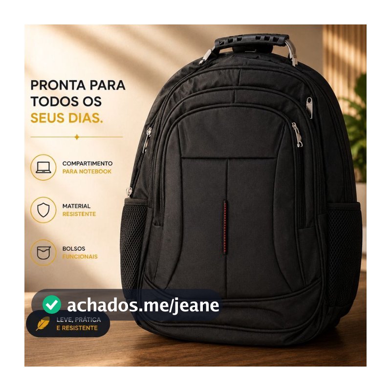 Mochila Unissex Grande Impermeável para Notebook Masculina Feminina Alta Capacidade Reforçada
