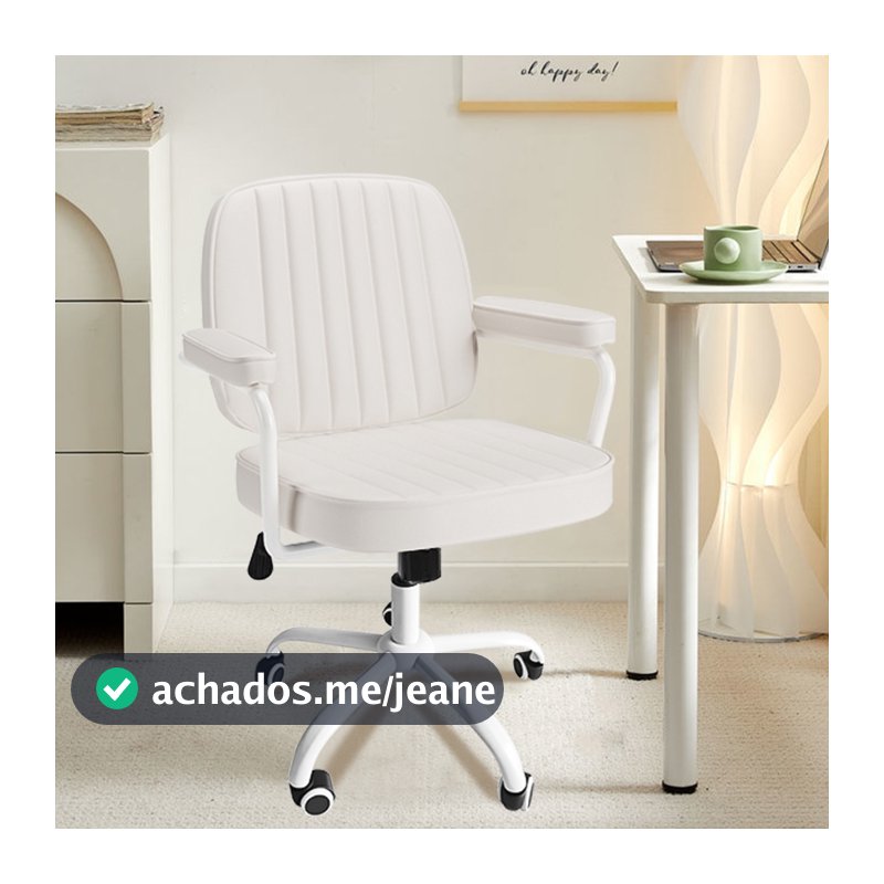 Cadeira De Escritório Giratória Cadeira de Diretor Retrô Luxuosa em Couro, Giratória e Ergonômica para Escritório