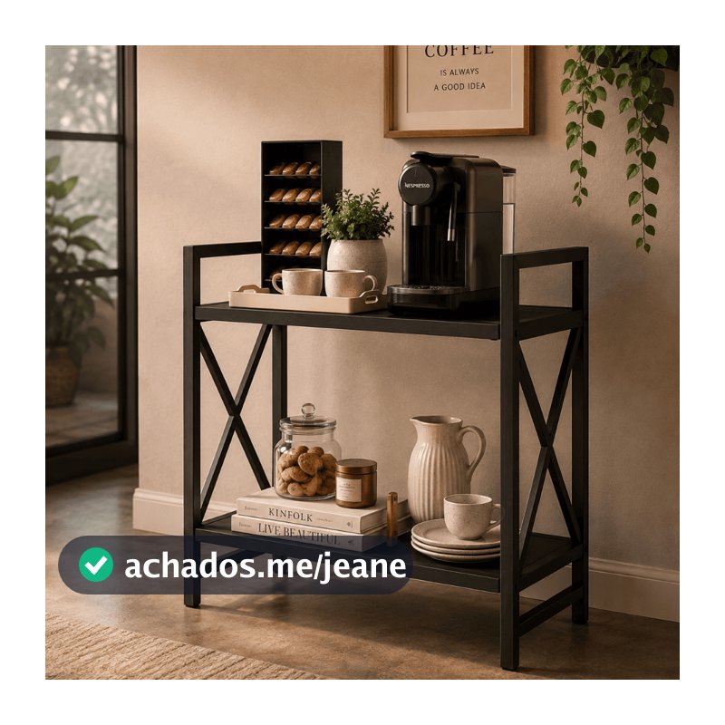 Aparador de Sala Buffet Cantinho do Café Estilo Industrial Pes Metal Moderno Montagem Muito Facil