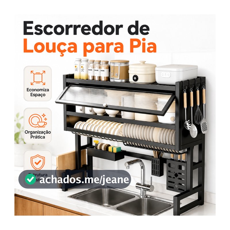 Escorredor de Louças Kitchen Rack organizador de cozinha com Porta Acrílica cozinha móveis