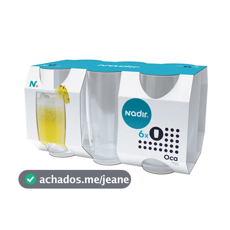 JOGO DE COPO DE VIDRO 300ml OCA C/6 UNIDADES NADIR FIGUEIREDO