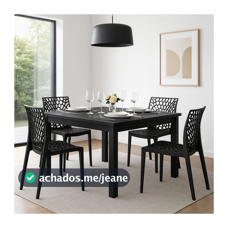 QUEIMA DE ESTOQUE - Mesa de Jantar Quadrada Industrial – Design de Madeira p/ 4 Lugares