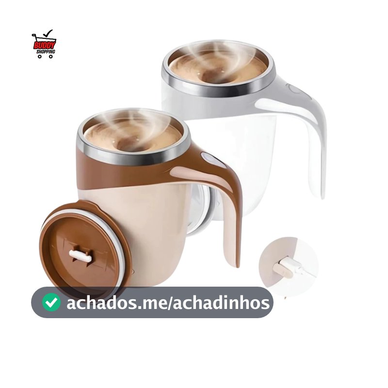 Caneca Misturadora Automática Elétrica USB Bateria Recarregável Mixer Café 380ml
