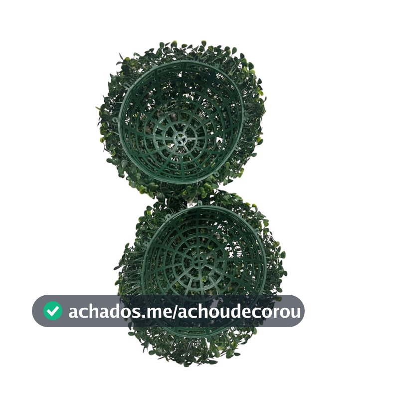 Meia Bola De Grama Buchinho Artificial 18 Cm Verde Topiaria