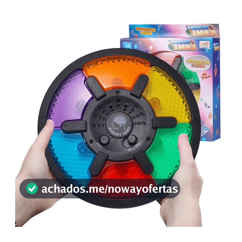 Jogo da Memória 6 Cores Tipo Genius com Luz E Som A Pilha Aprendizado Infantil Brinquedo Interativo