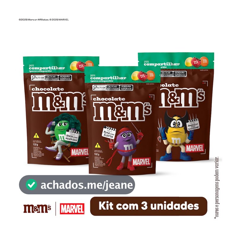 Kit Chocolate M&M'S Marvel Chocolate 132g 3 Uni. (MMS)