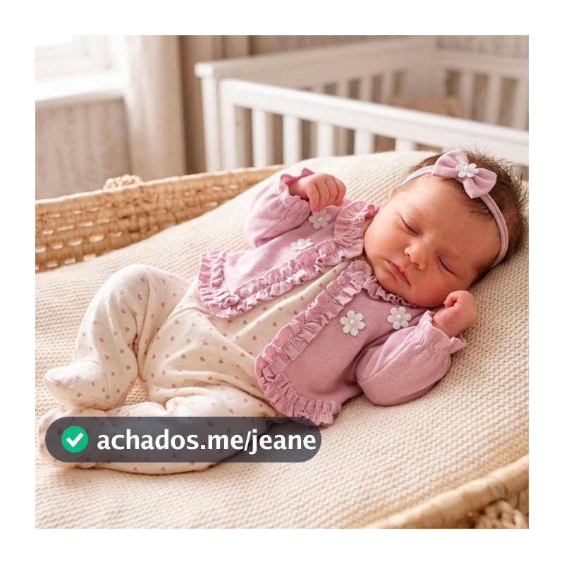 Macacão Longo Bebê Menina com Casaquinho Kids Luxo Clarice Palha - 3 Peças