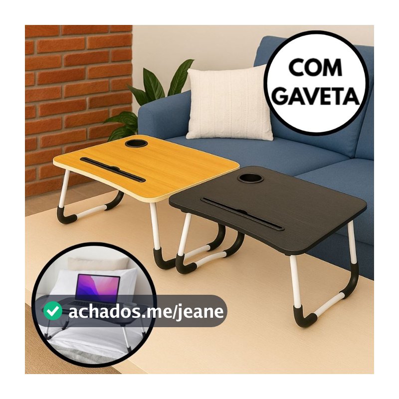 Mesinha para Notebook Dobrável Portátil - Cama - Home Office Estudo - Tablet