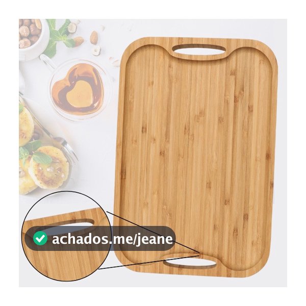 Bandeja De Bambu Com Alça Resistente Petisqueira Para Servir