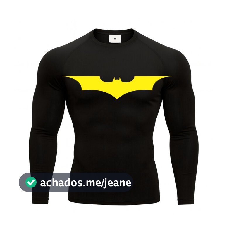 Camiseta Compressão Justa Rash Guard Batman Academia Treino Natação JiuJitsu Luta