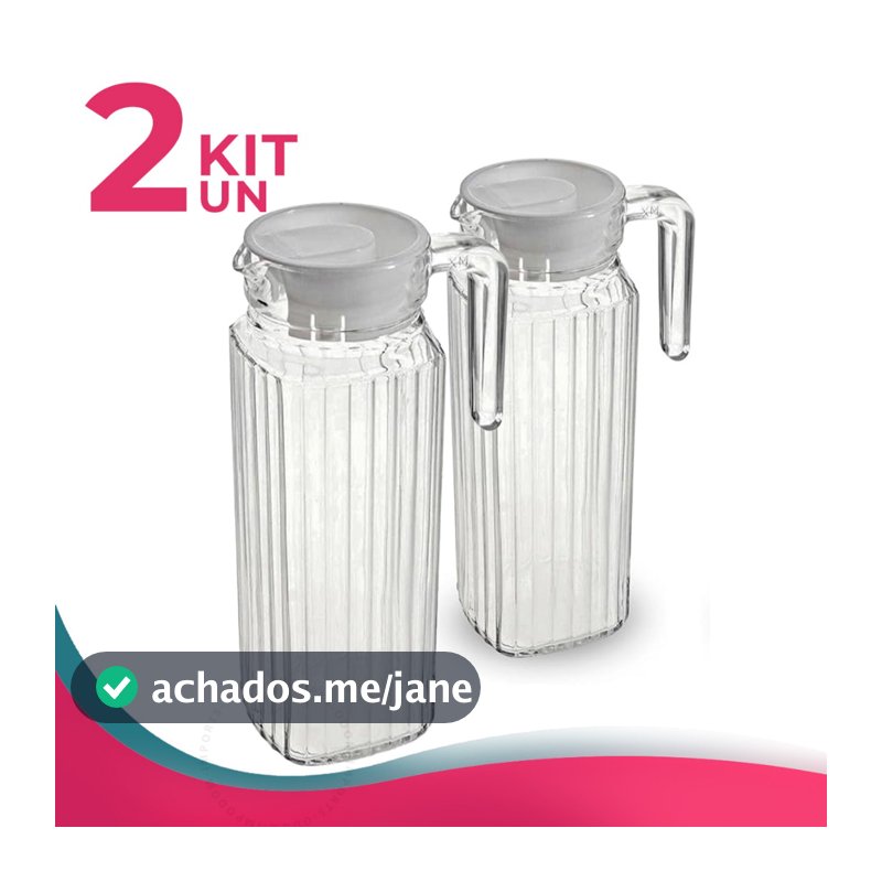 Jarras de Vidro Suíça 1 Litro com Tampa Transparente Resistente para Água Suco Chá