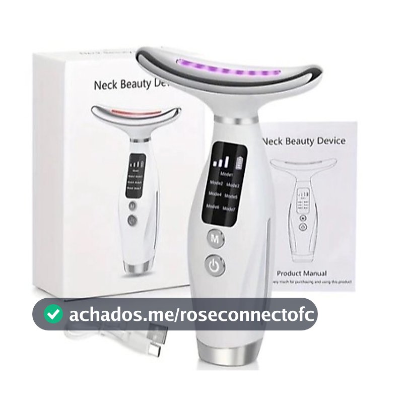 Massageador Portátil Beleza Pele Firmeza Pescoço Led de 7 Modos para Rosto e Pescoço