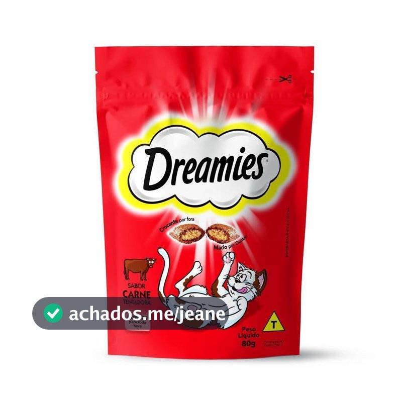 Petisco Dreamies Carne Tentadora Gatos Adultos 80g