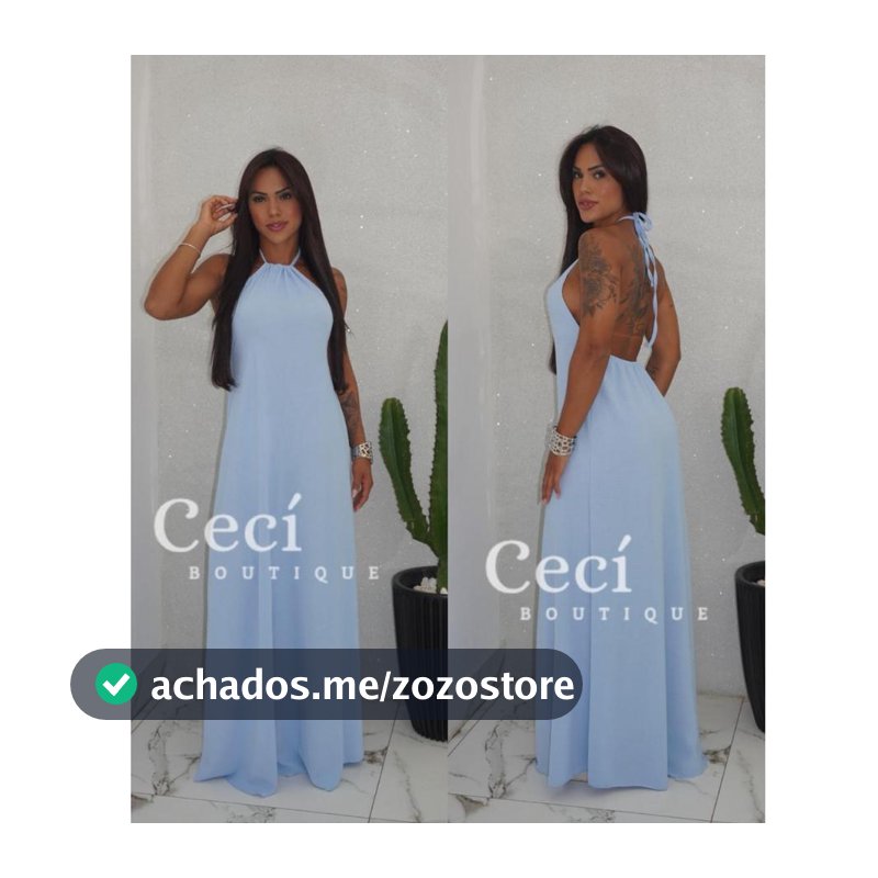 Vestido Longo Feminino Frente Única Costas Nuas Elegante Festa Casamento Verão