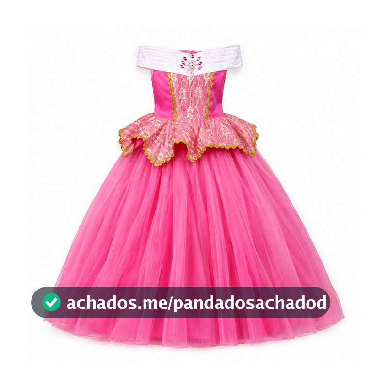 Fantasia vestido infantil de princesa, rosa pink, com tule. Princesa aurora, para festa, aniversário, menina.
